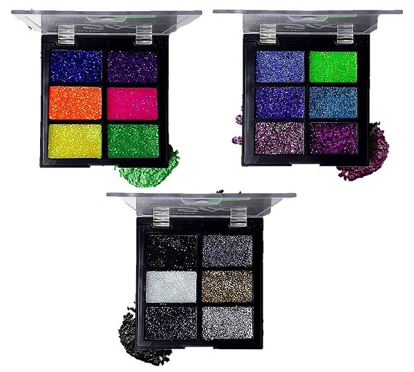 Chandelle -  Paleta de Glitter  Coleção B (  Cores 2, 4 e 6 ) - Kit com 3 Unidades