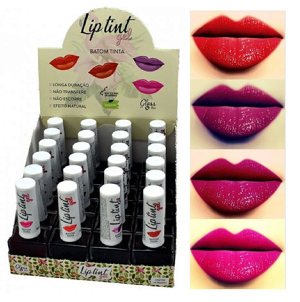 Gloss Hair - Lip Tint Gel Vegano - Kit com 4 Unidades