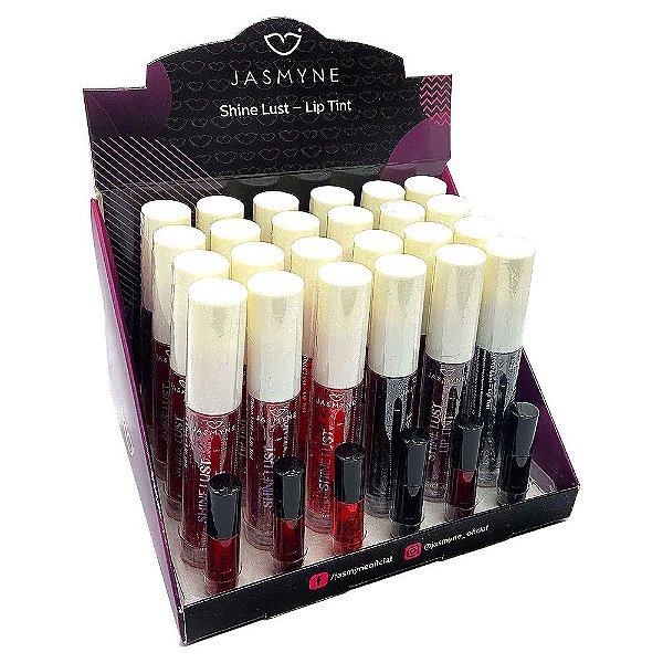 Jasmyne - Lip Tint Shine Lust  JS01029 -  24 Unidades + Amostras