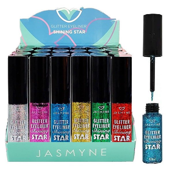 Jasmyne - Delineador Colorido com Glitter Star  JS02012 - Box c/24 Unid