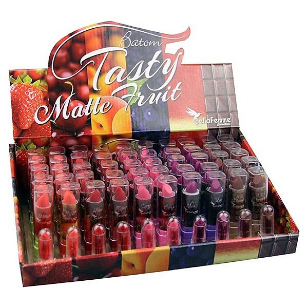 Bella Femme - Batom Fruit Matte BF10025 - DIsplay C/ 50 unid e Prov