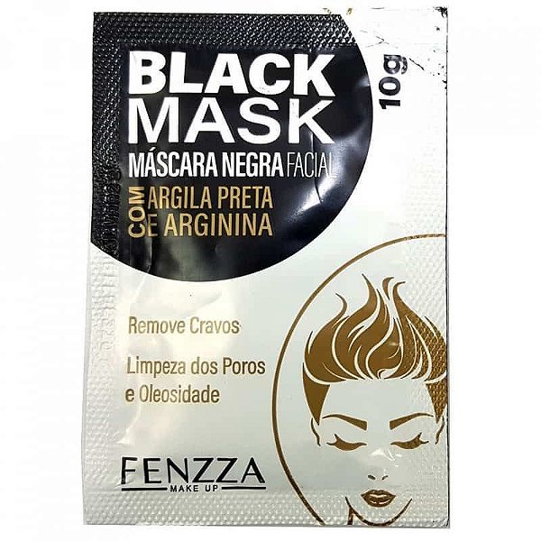 Fenzza -  Máscara Facial Preta Removedora de Cravos Black Mask Sachê 10g  FZ38003 - Kit C/ 5 unid