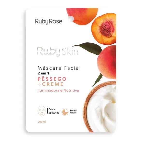 Ruby Rose - Máscara Facial Pêssego e Creme HB708