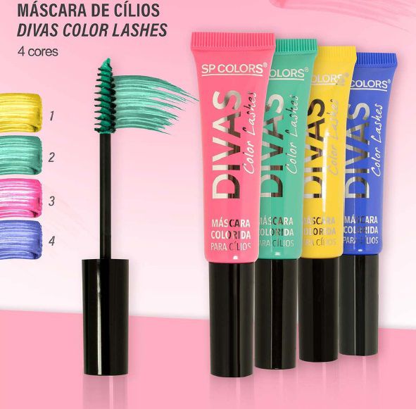 SP Color - Rimel Mascara de Cilios Coloridas Divas SP176 - Kit C/ 4 Unid