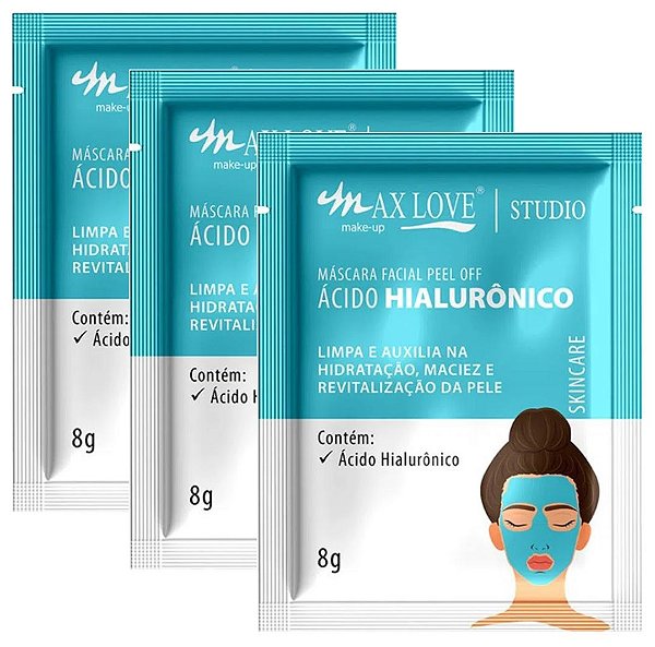 Max Love - Mascara Facial Peel Of Acido HIaluronico  Sache  - Display C/ 60 Unid