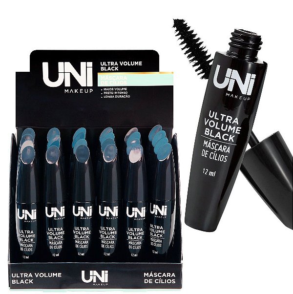 Uni Makeup - Mascara de Cilios Ultra Volume Black  - Display C/ 24 Unid