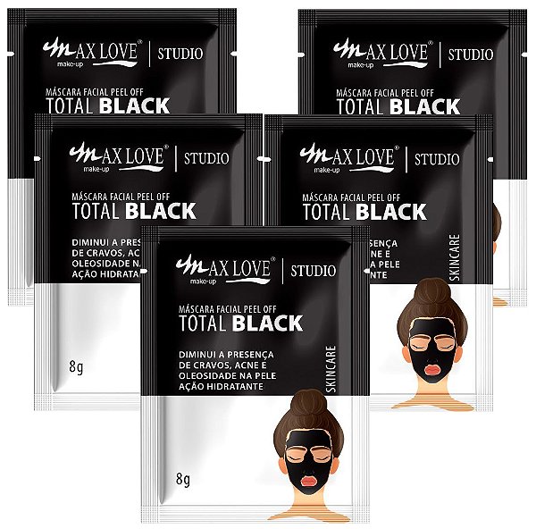 Max Love - Mascara Facial Peel Of Total Black  Sache - Kit C/ 10 Unid