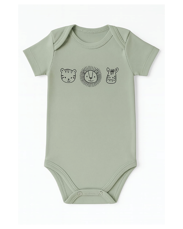 BODY MANGA CURTA VERDE OLIVA SELVA