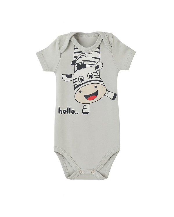 BODY MANGA CURTA CINZA VAQUINHA