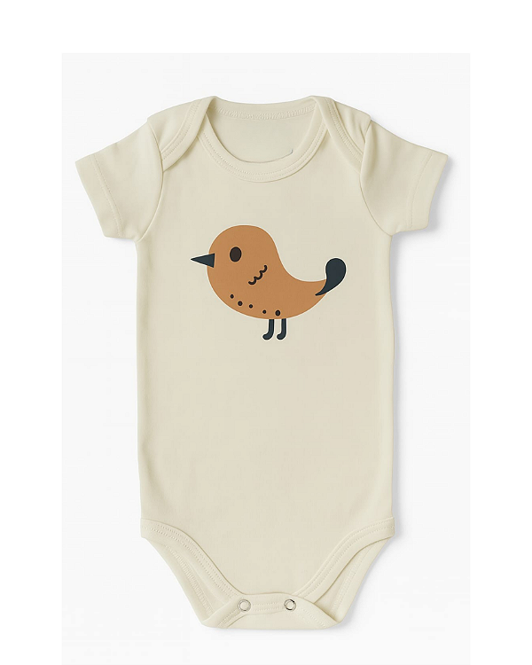 BODY MANGA CURTA OFF WHITE PASSARINHO