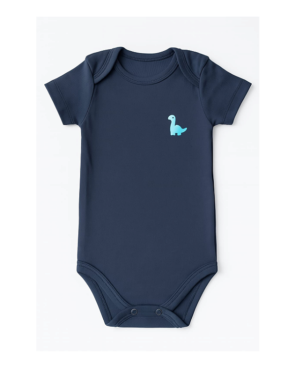 BODY MANGA CURTA AZUL MARINHO DINOSSAURO