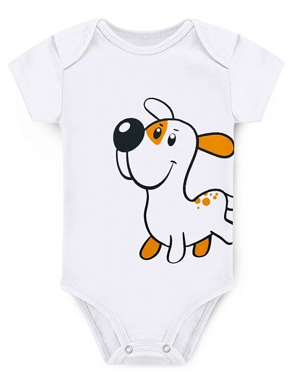 BODY MANGA CURTA BRANCO CACHORRO