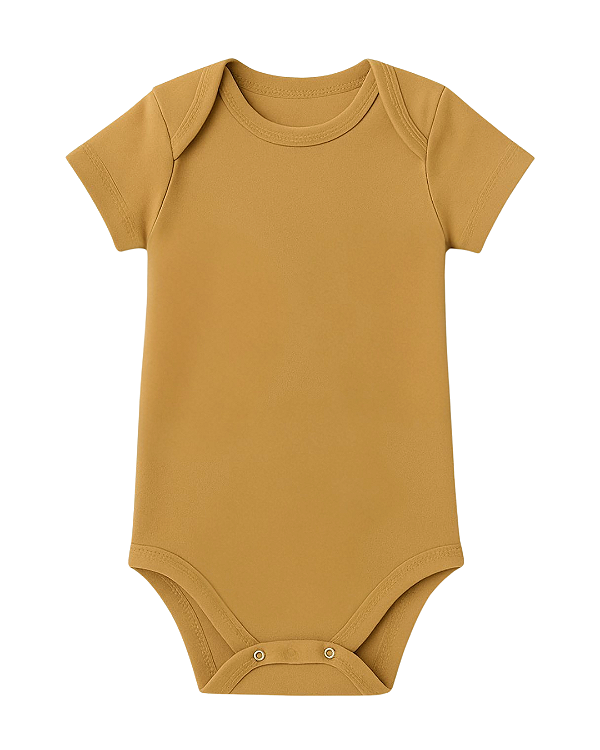 BODY MANGA CURTA MOSTARDA QUEIMADO