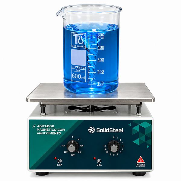 AGITADOR MAGNÉTICO AQUECIMENTO 50°C - 300°C ANALÓGICO 10L