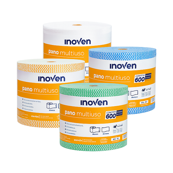 PANO MULTIUSO - ROLO 20CM X 240 METROS - COM 600 PANOS - INOVEN