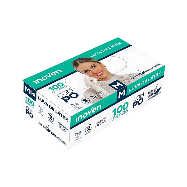 LUVA DE LATEX COM PÓ - 100 UNIDADES