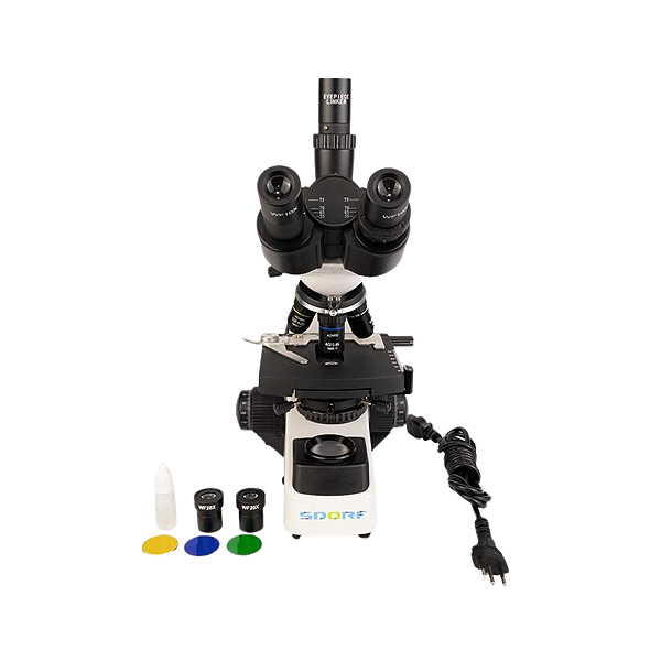 MICROSCÓPIO BIOLÓGICO TRINOCULAR C/ AUMENTO DE 40X A 2.000X