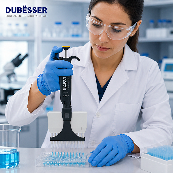 Micropipetas Multicanal Premium Black - 8 Canais - Kasvi