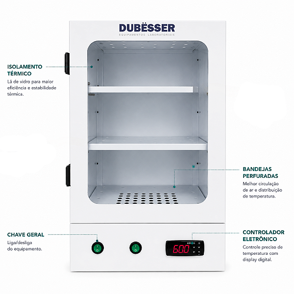 DESSECADOR DRYBOX DIGITAL COM CIRCULAÇÃO DE AR E AQUECIMENTO - DUBËSSER