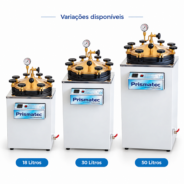 Autoclave Vertical Digital Prismatec CS-A – 18L, 30L e 50L