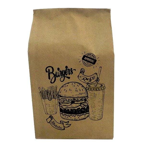 Saco Kraft Food Delivery - 22x14x41 - 50 Unidades