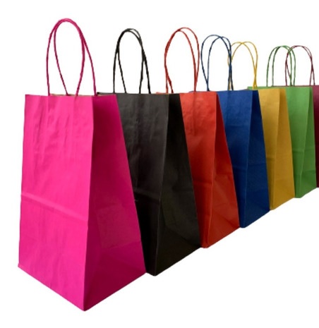 Sacola Kraft Colorida M 18x10,5x27cm - 1 kit ( 10 unidades)