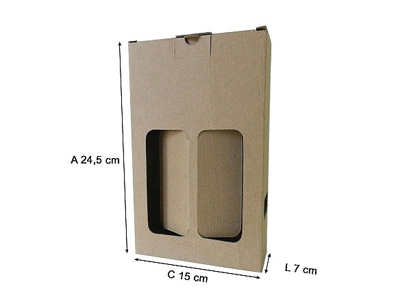 25 Caixas De Papelão P/2 Garrafas C/visor - Bebidas