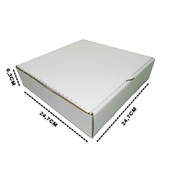 Caixa Para Pizza Conjugada 24,7x24,7x6,3 cm - 20 unidades
