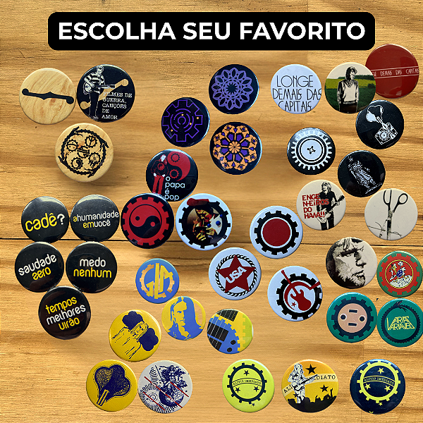 Kit de Bottons | Engenheiros do Hawaii e Humberto Gessinger | Escolha o modelo