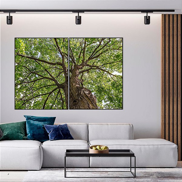 Conjunto com 02 quadros decorativos Árvore