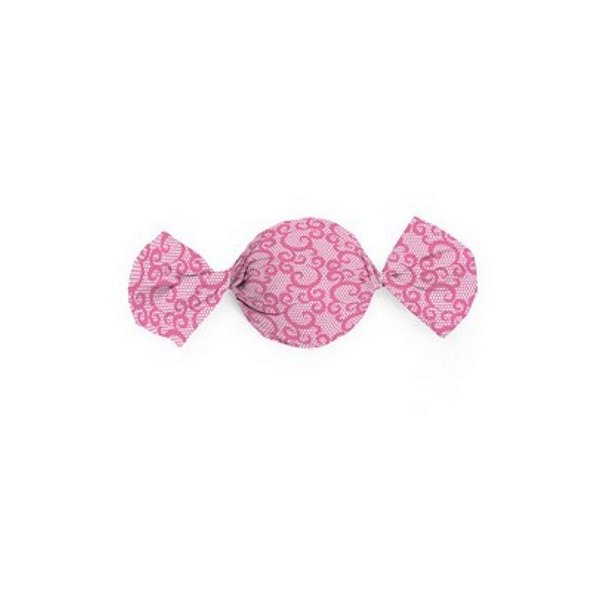 Papel Trufa 14,5x15,5cm - Renda Pink - 100 unidades - Cromus