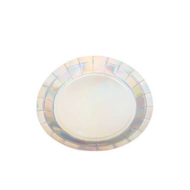 Prato Papel Biodegradável Liso Frutacor - 10 un -  18 cm - Silver Festas