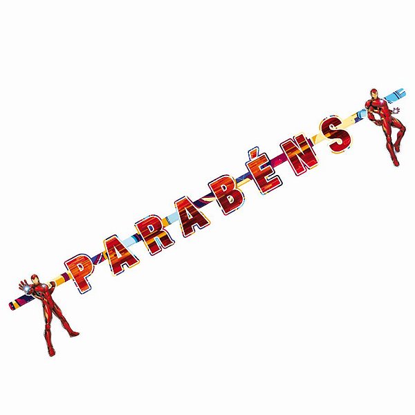 Faixa de Parabéns Festa Homem de Ferro - 01 unidade - Regina - Rizzo