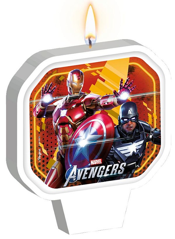 Vela Plana Adesivada Festa Avengers Game Verse - 01 unidade - Disney Original - Rizzo