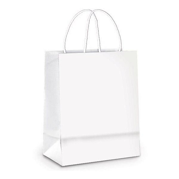 Sacola de Papel M 26x19,5x9,5cm - Branco - 10 unidades - Cromus - Rizzo