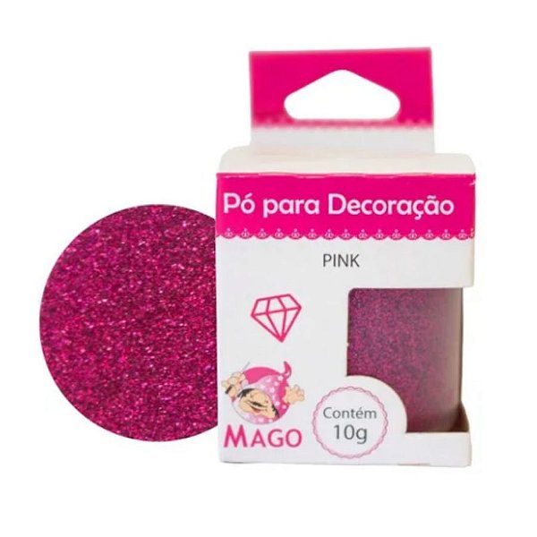 Pó para decoração - Pink - 10g - Mago