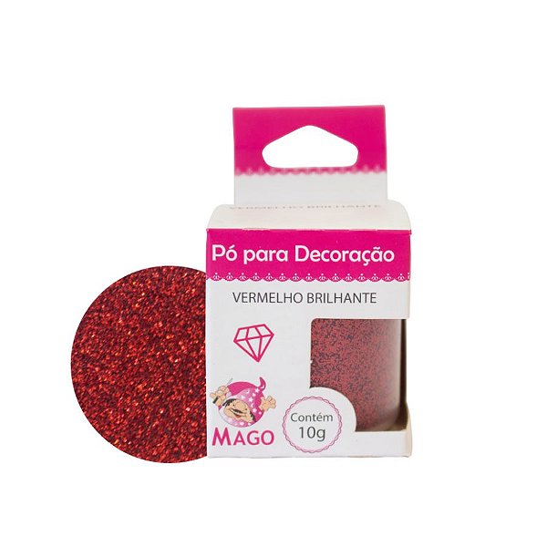 Pó para decoração - Vermelho Brilhante - 10g - Mago