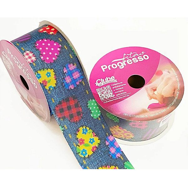 Fita Patchwork Corações EGP009TR 253 - 38mm - 10 metros - Progresso - Rizzo