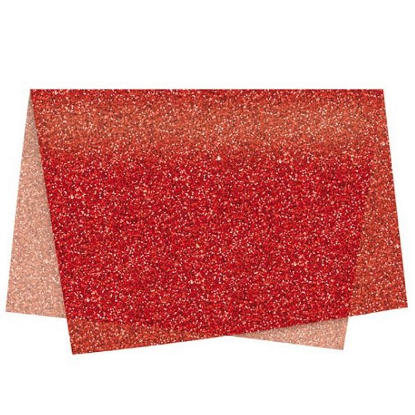 Papel de Seda - 49x69cm - Glitter Vermelho - 10 folhas - Rizzo