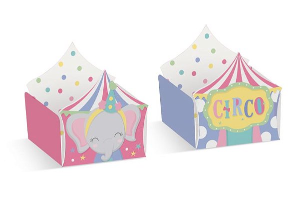 Forminha para Doce Reta Circo e Elefante Festa Circo Rosa - 24 unidades - Cromus - Rizzo