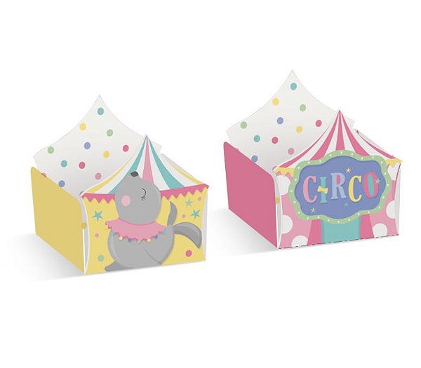 Forminha para Doce Reta Circo e Foca Festa Circo Rosa - 24 unidades - Cromus - Rizzo