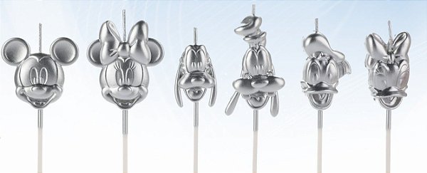 Vela Turma Mickey Prata Disney Silver Festas Rizzo
