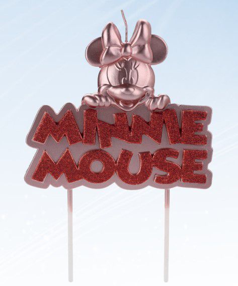 Vela Minnie Metalizada Rose Gold Disney Silver Festas Rizzo