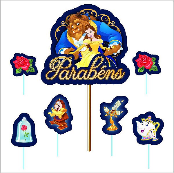 Topo de Bolo Impresso - Princesas Disney - 01unidade - Piffer