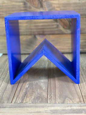 Suporte para Doces em Madeira Bandeirinha Rústico Azul Royal - 20cm x 20cm - Rizzo