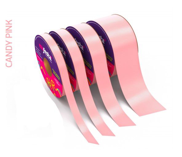 Rolo Fita Lisa Candy Pink - 20mm x 50m - EmFesta