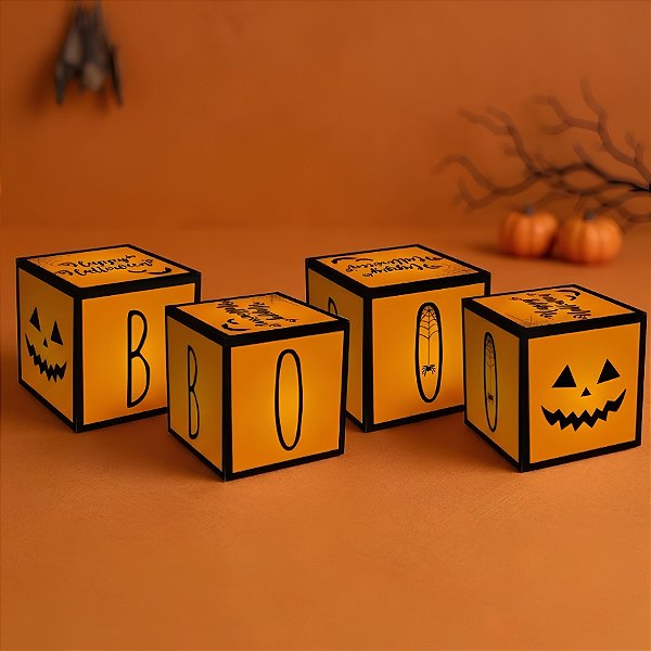 Caixa Cubo - Halloween - 08 unidades - Cromus - Rizzo Confeitaria
