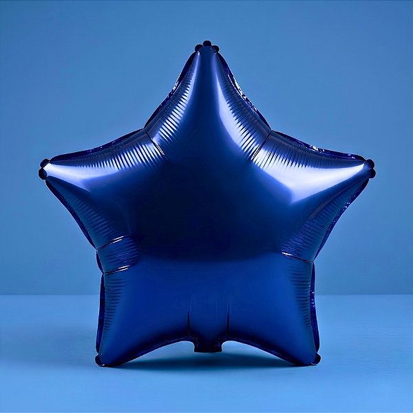 Balão de Festa Metalizado 20" 50cm - Estrela Azul Marinho - 01 Unidade - Flexmetal - Rizzo Balões