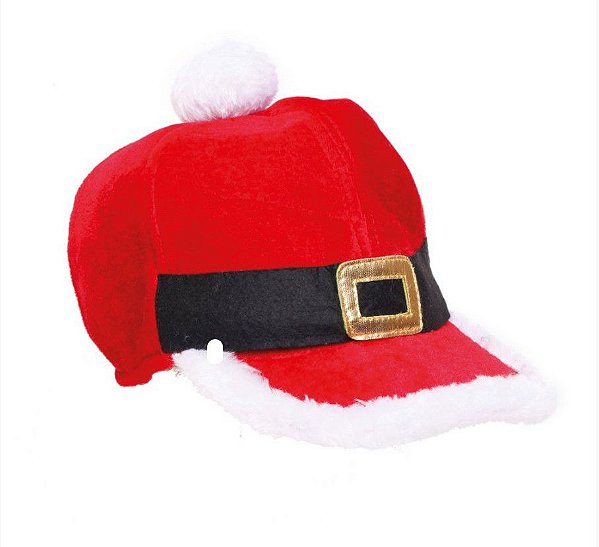 Boné Natalino Vermelho Branco e Preto - 01 unidade - Cromus Natal - Rizzo Confeitaria