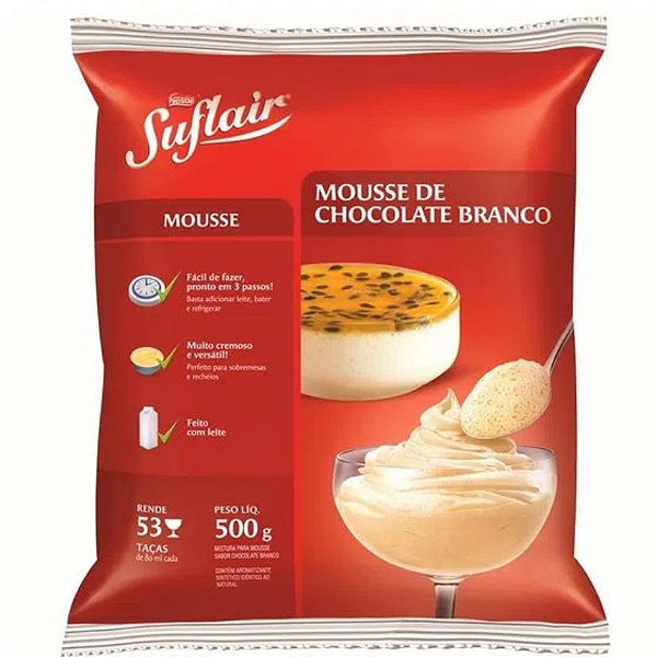 Mousse de Chocolate Branco 500g - 01 unidade - Nestlé - Rizzo Confeitaria